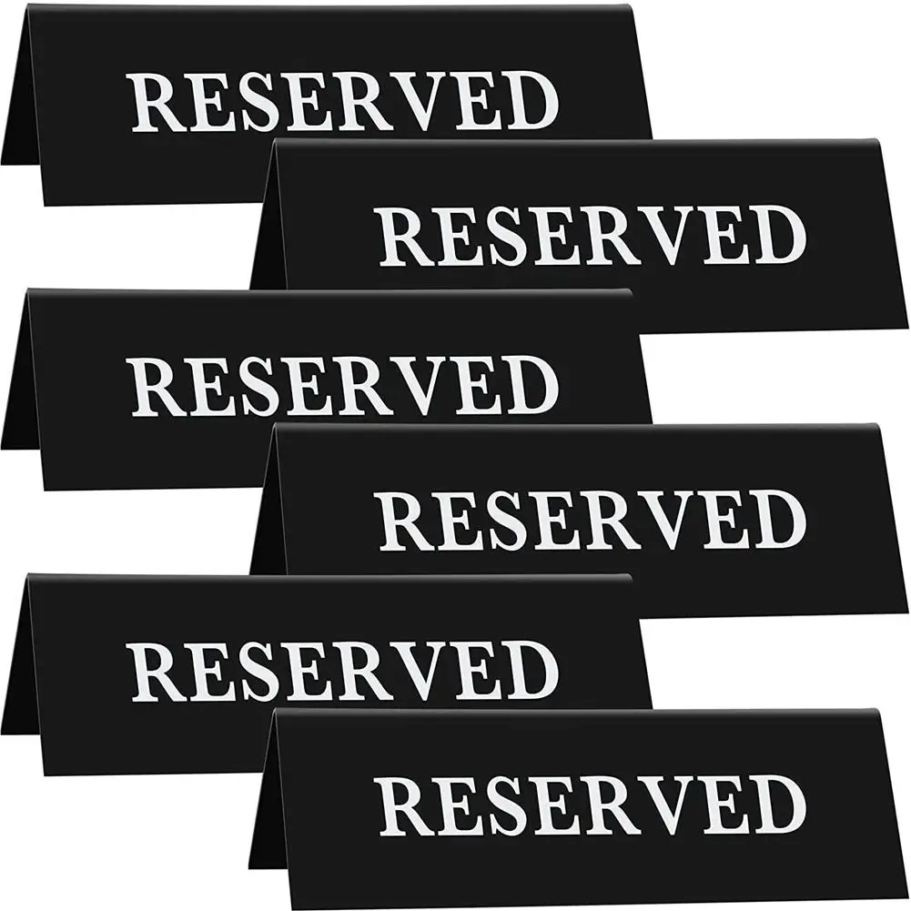 

6pcs Acrylic Table Sign Waterproof Inverted V Triangle Table Seat Reminder Sign For Hotel Restaurant Wedding Chairs