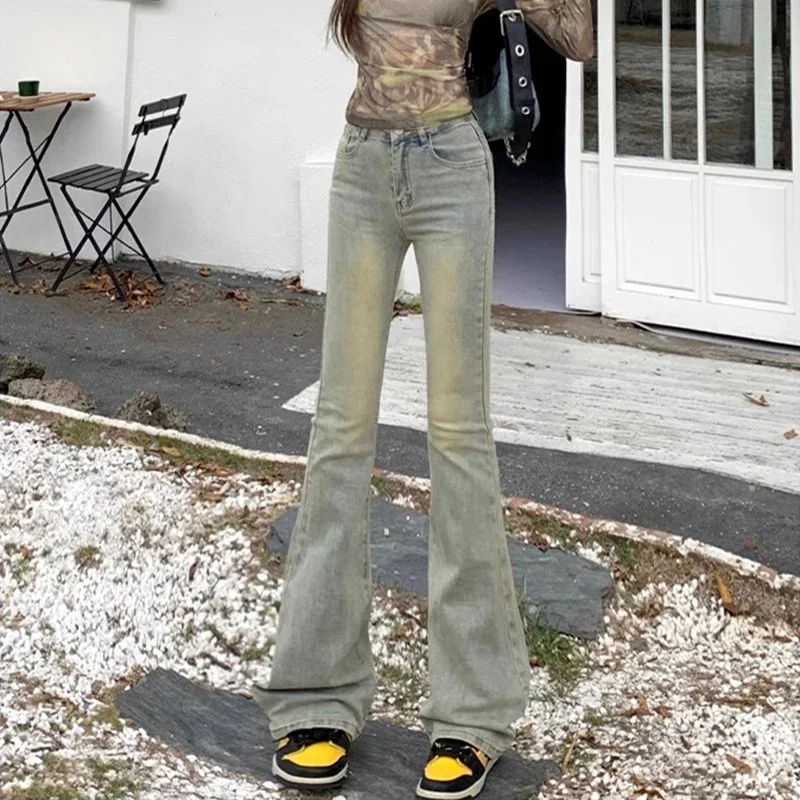 Женские дизайнерские расклешенные джинсы с высокой талией женские уличные