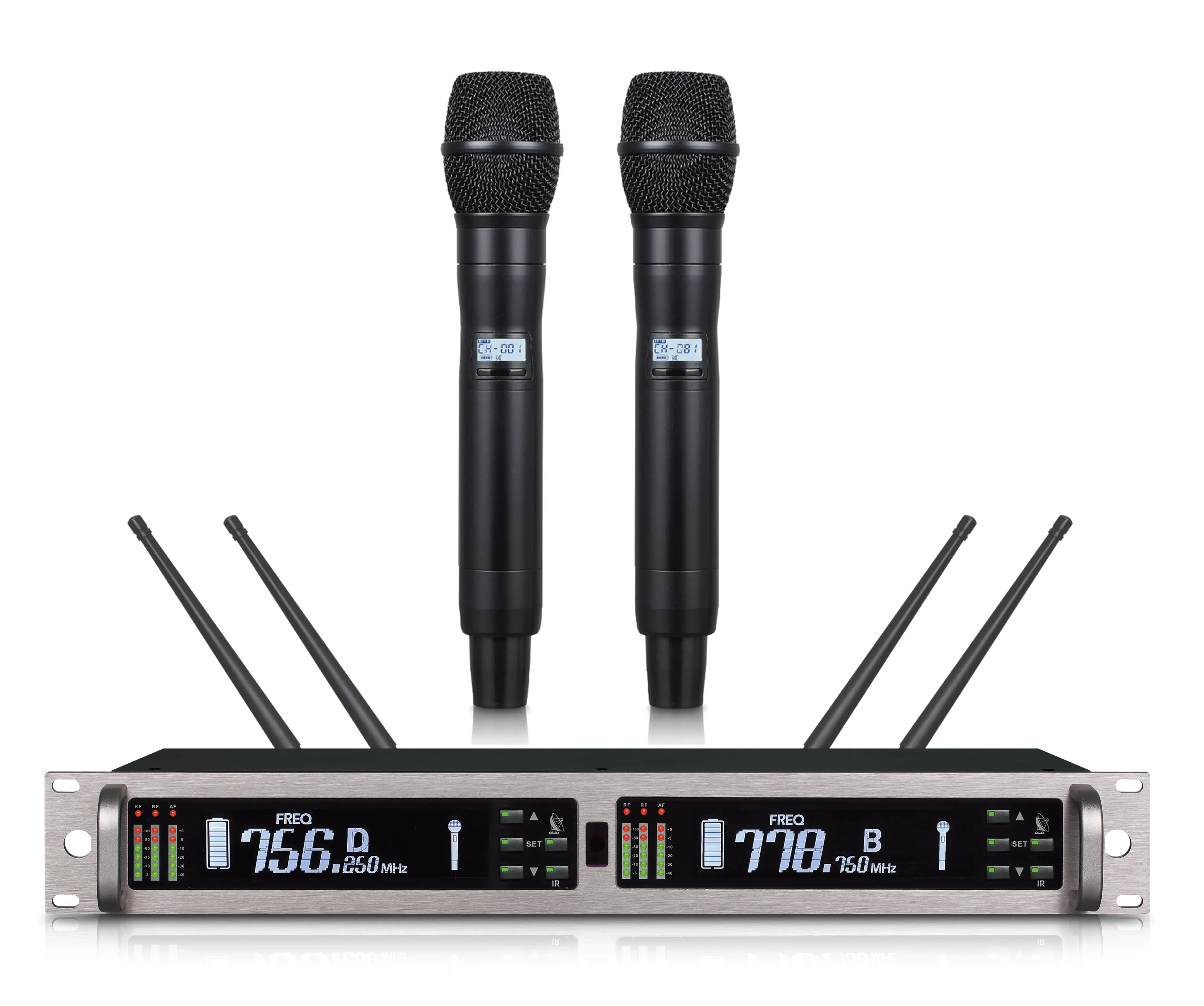 

M-6388 UHF True Diversity Professional Digital Mixer Audio Console MIC 2 Channels KTV Handheld Wireless Microphone System