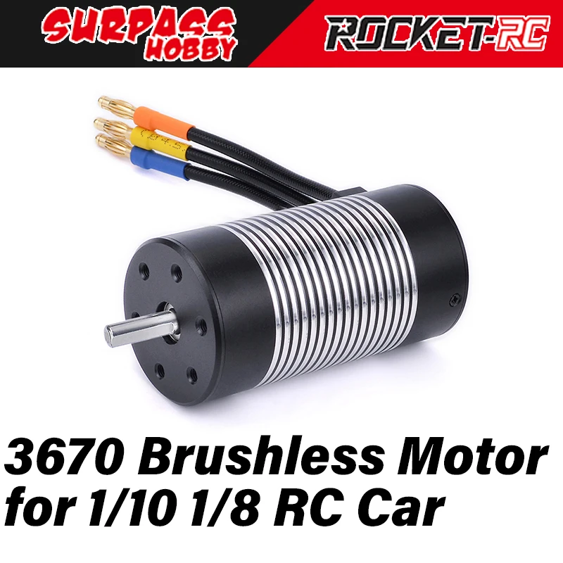 

Surpass Hobby Rocket Waterproof Motor 3670 Brushless Motors 3050KV 2650KV for 1/8 1/10 RC Car Truck Buggy Off-road Drift Traxxas