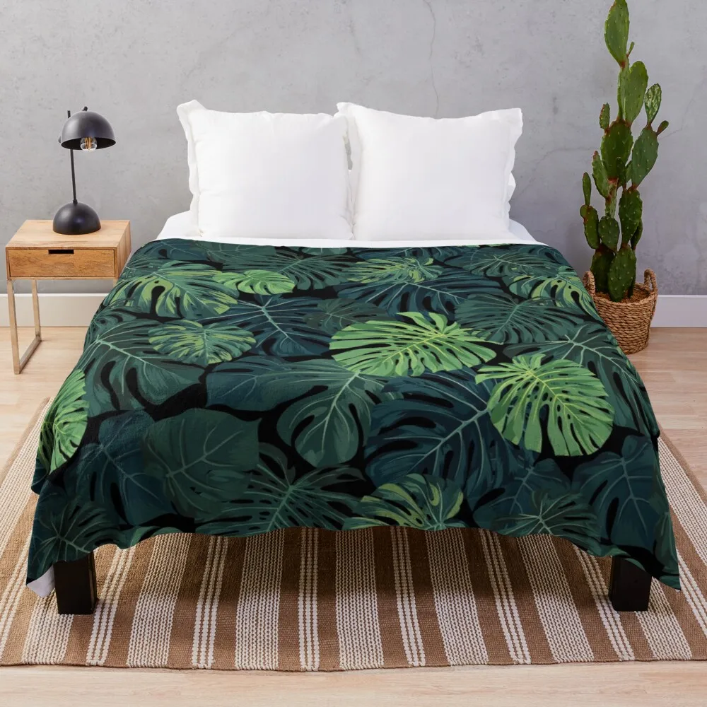 

Листья монстеры, мексиканское одеяло для дома, мягкое одеяло, большое одеяло, азиатское постельное белье, одеяло