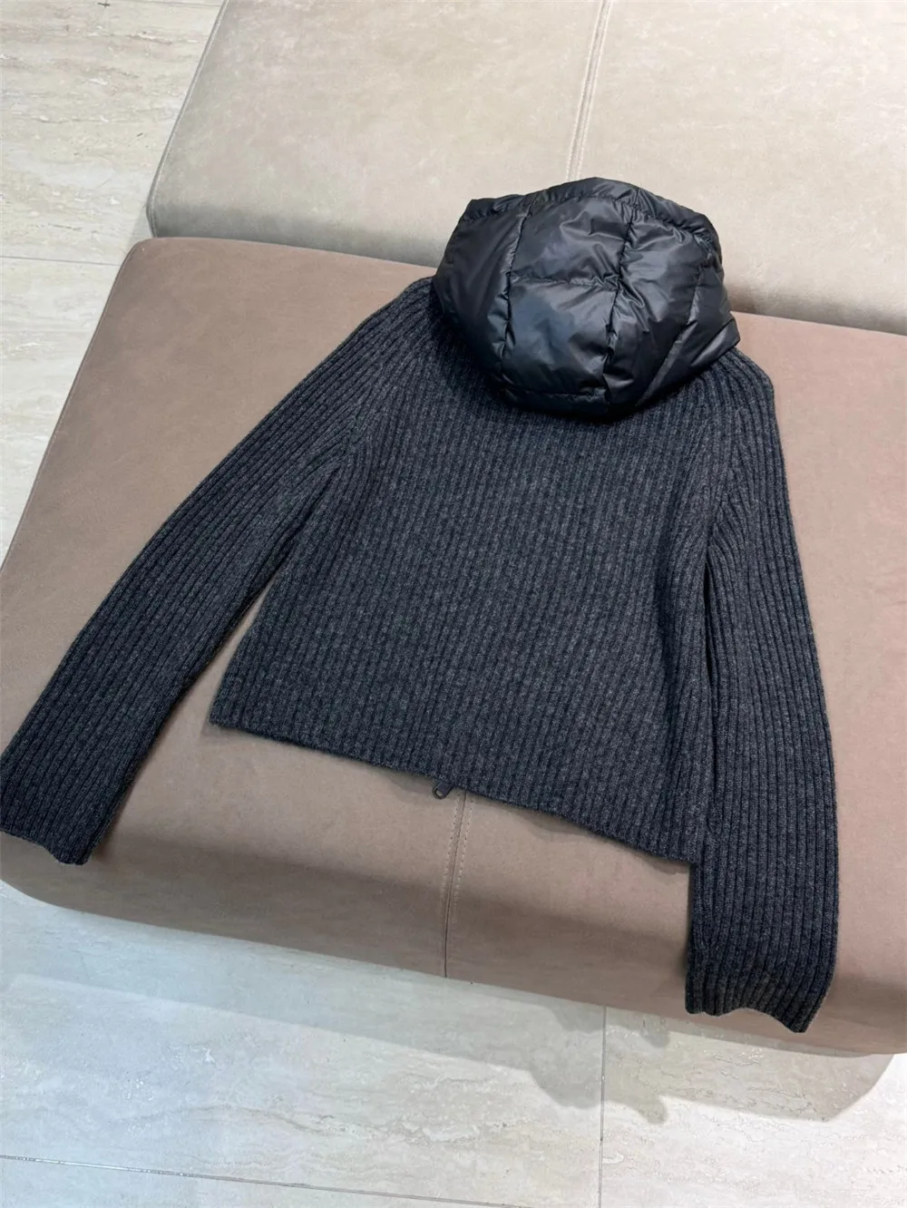 Женский вязаный кашемировый свитер с капюшоном пальто кардиган на молнии