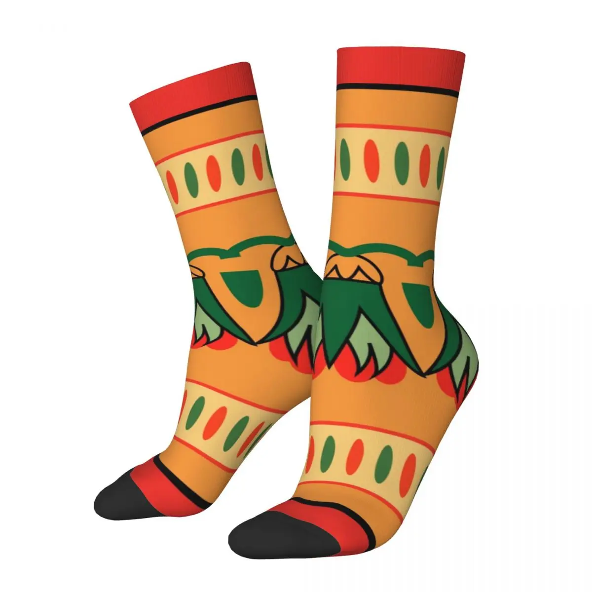 

Funny Happy Men's Compression Socks Lotus Ornament Vintage Harajuku Egyptian Culture Hip Hop Novelty Seamless Crew Crazy Sock