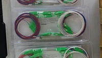 20pcslotpacking fiber optic fbt splitter with connector sc apc 1x2 0 9mm unbalanced coupler 7030 6040 optional split ratio