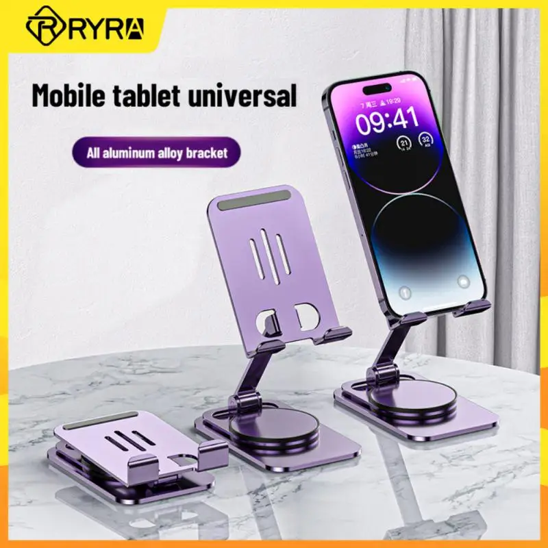 

RYRA вращающийся на 360 ° Универсальный держатель для мобильного телефона из алюминиевого сплава Складная Настольная поддержка стол для планшета IPhone IPad кронштейн Подставка