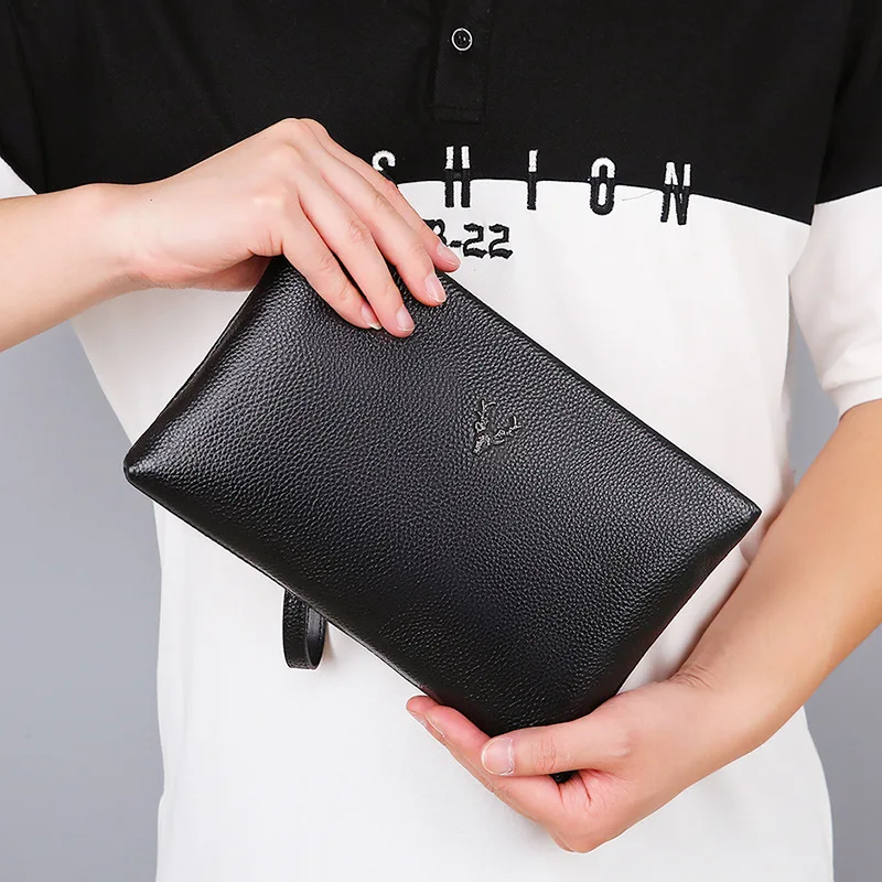 Clutch Bag Men's Money Baotou Layer Cow Pickup Bag Coin Purse Business Leather Clutch Bag Luxury Man Clutch Purse High Quality
