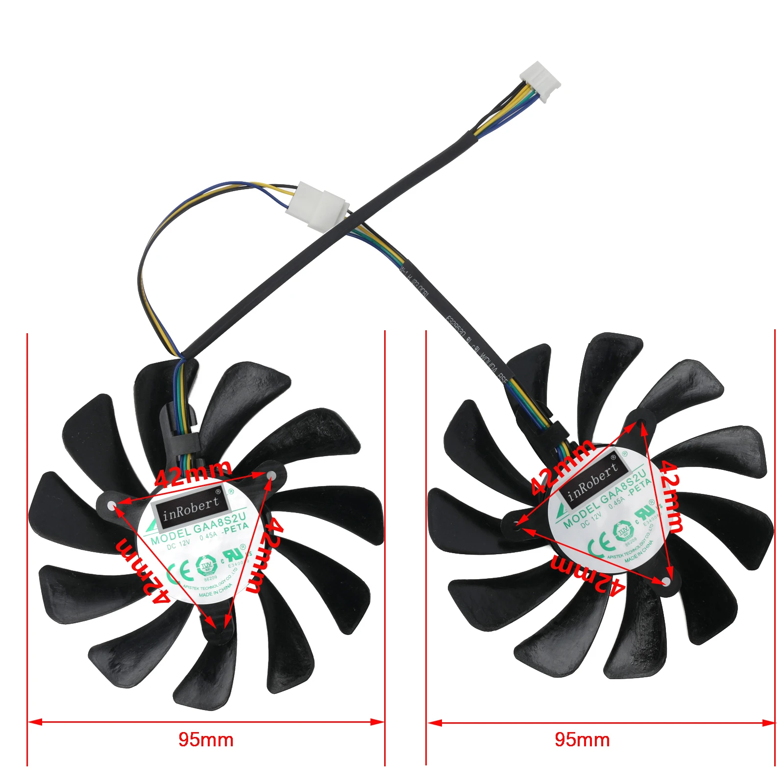 Новый 95 мм GAA8S2U 12В 0.45A 4Pin вентилятор видеокарты для PowerColor Red Devil Radeon RX 580 590