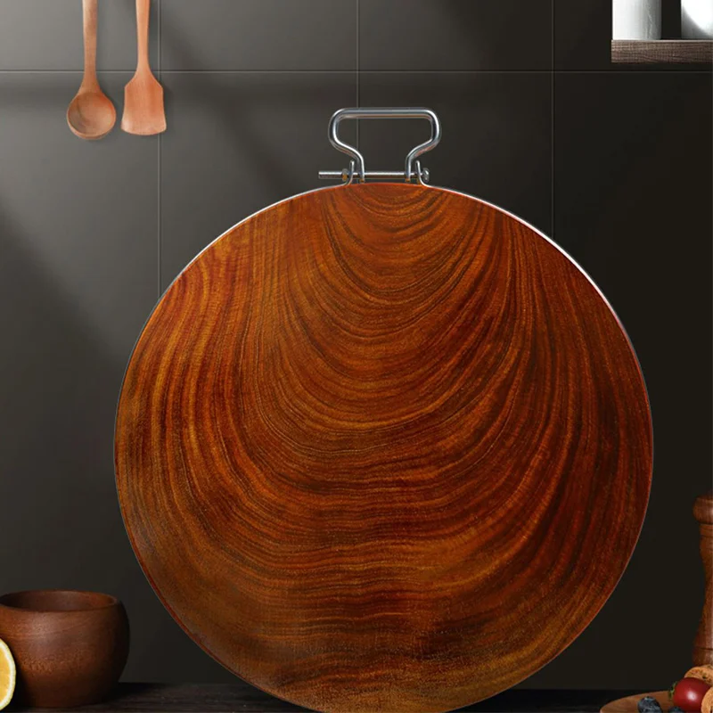 

KATA 30*4CM Ironwood Cutting Board Round Thickening Chopping Board For Kitchen Mildew Proof Solid Wood Cutting Board
