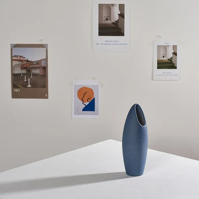 Средиземноморская синяя ваза для свежих сушеных цветов украшение дома цветочная