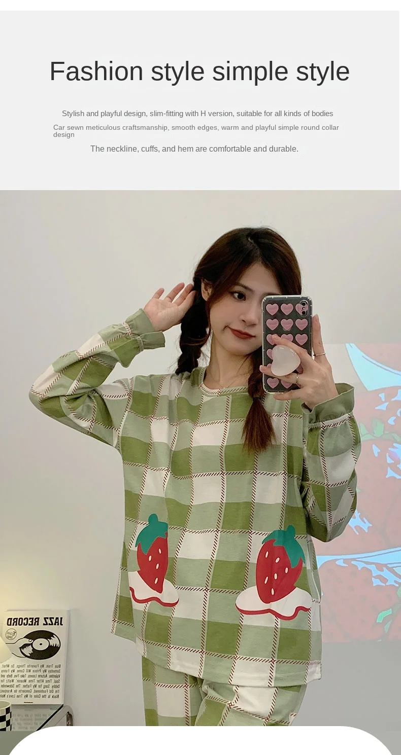 1 2023 ms long sleeve pajamas comfortable women pajamas suits printed cotton spring girl style clothes household to take