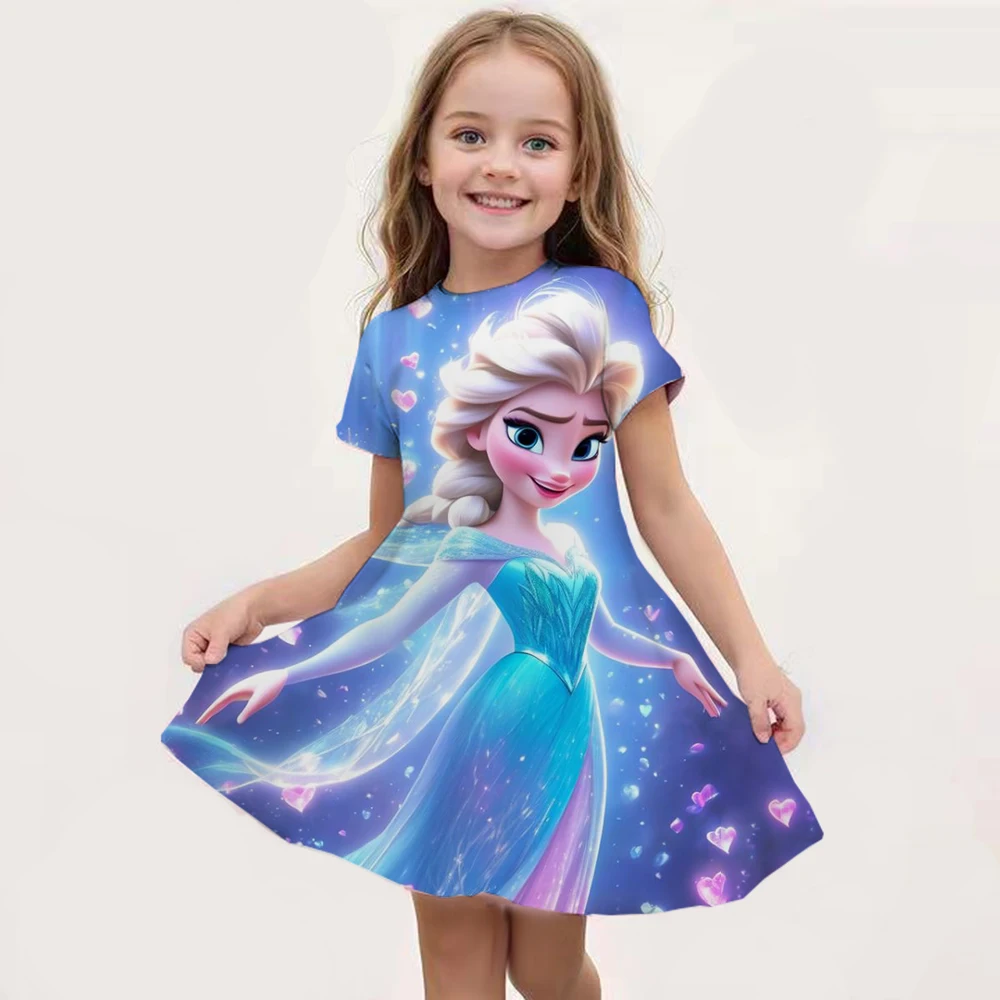 Новая детская ночная рубашка платье с рисунком Эльзы одежда для сна принтом