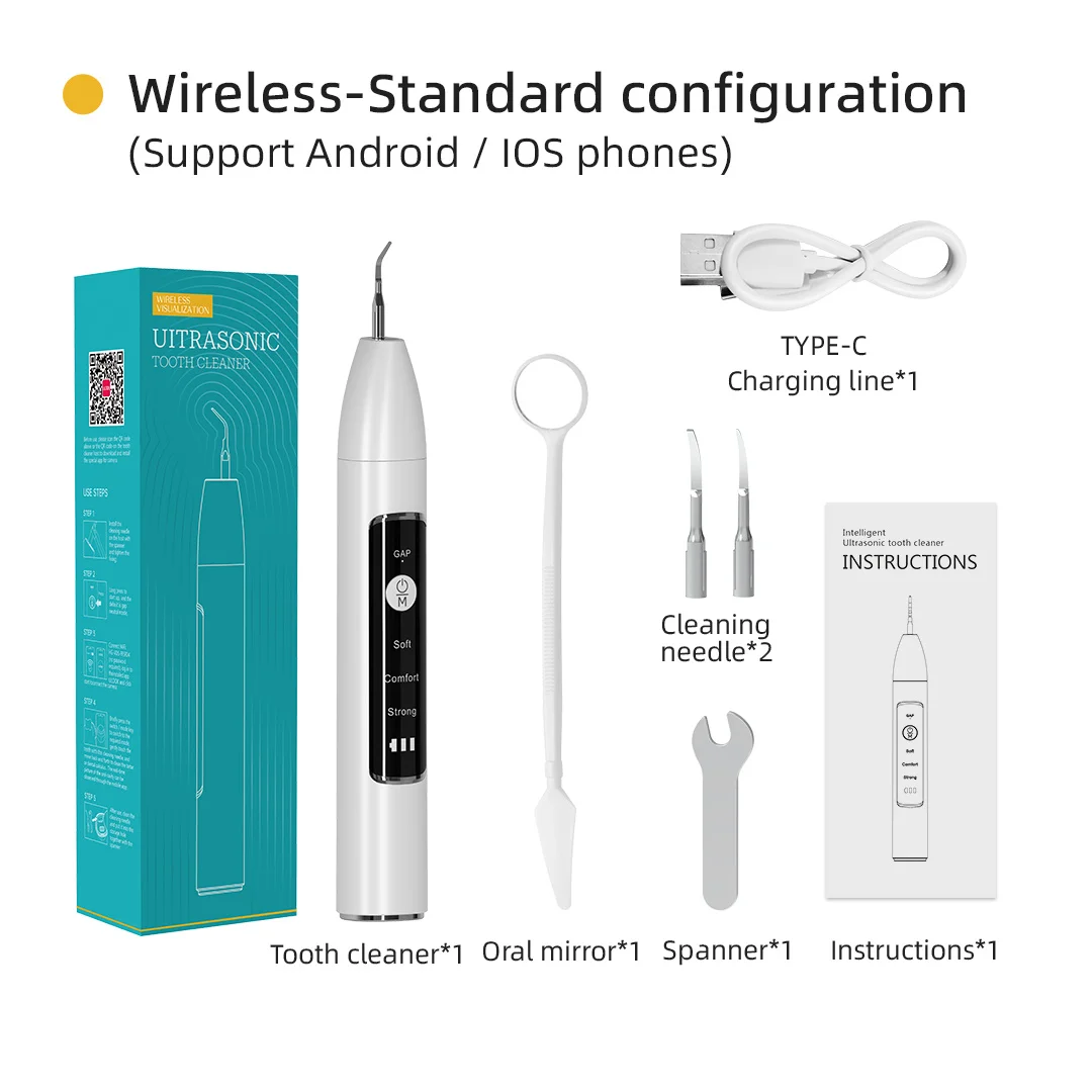 

Ultrasonic Tooth Cleaner Plaque Remover with Camera Visual Portable Teeth Cleaning Tools with Water Teeth Whitening Products