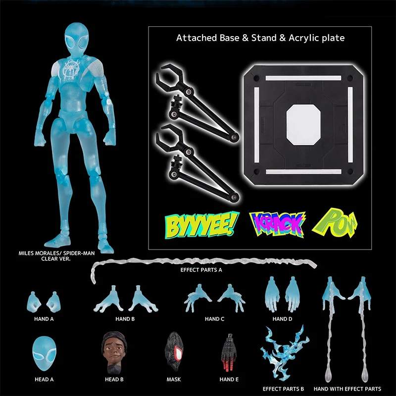 

Sv-action Spiderman Action Figures Transparent Miles Morales Figure Model Anime Spider-man Into The Spider-verse Movable Toys