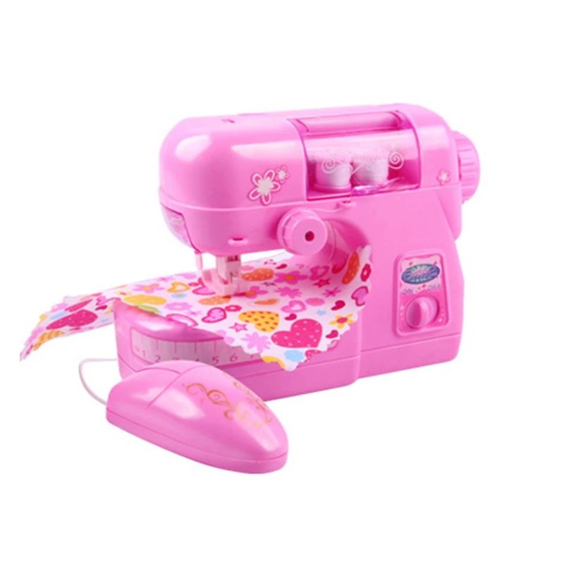 

NEW-Mini Electric Sewing Machine Pretend Play Toy For Kids Children Girls Birthday Christmas Creative Gift Educational Toy