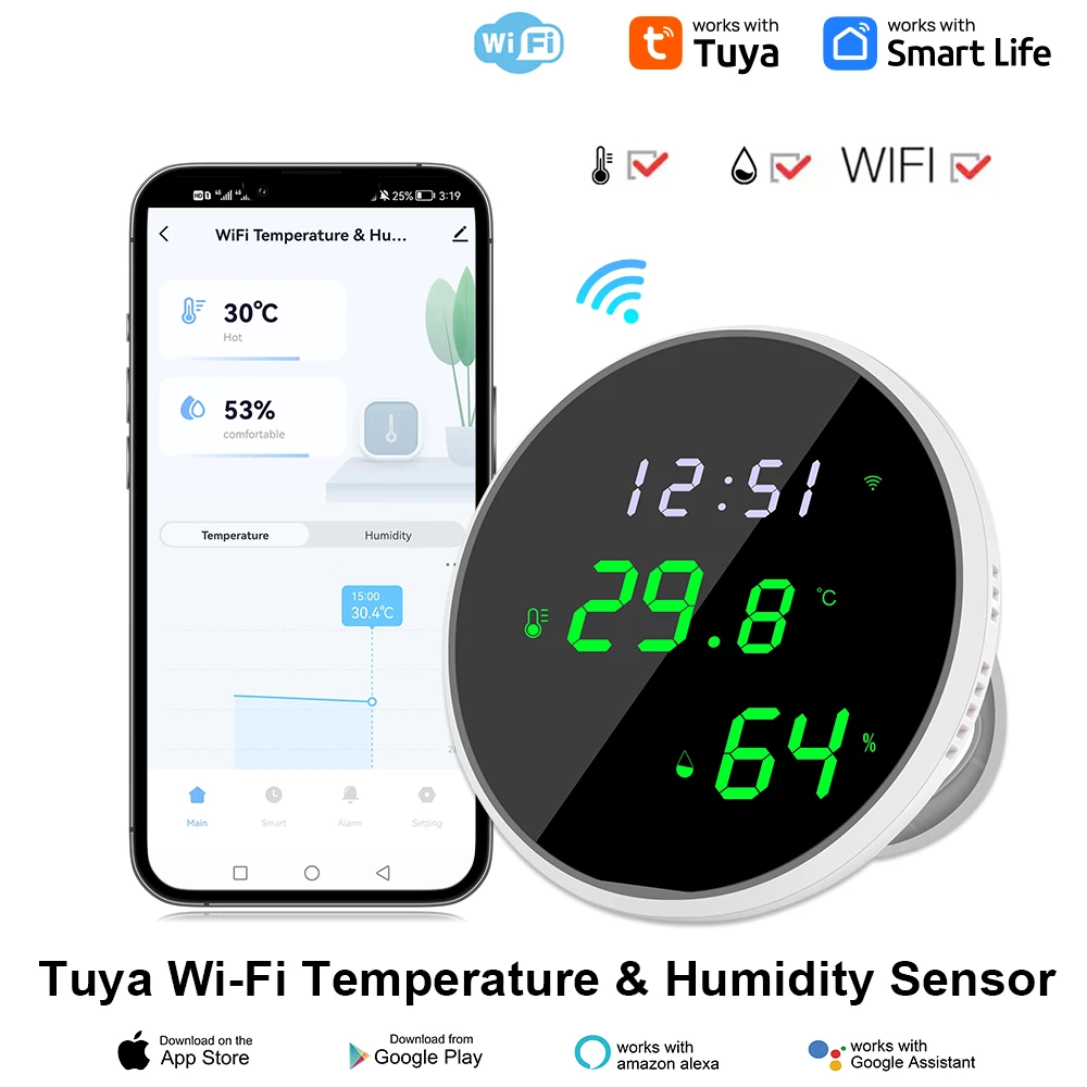 

Tuya Wi-Fi термогигрометр TH03