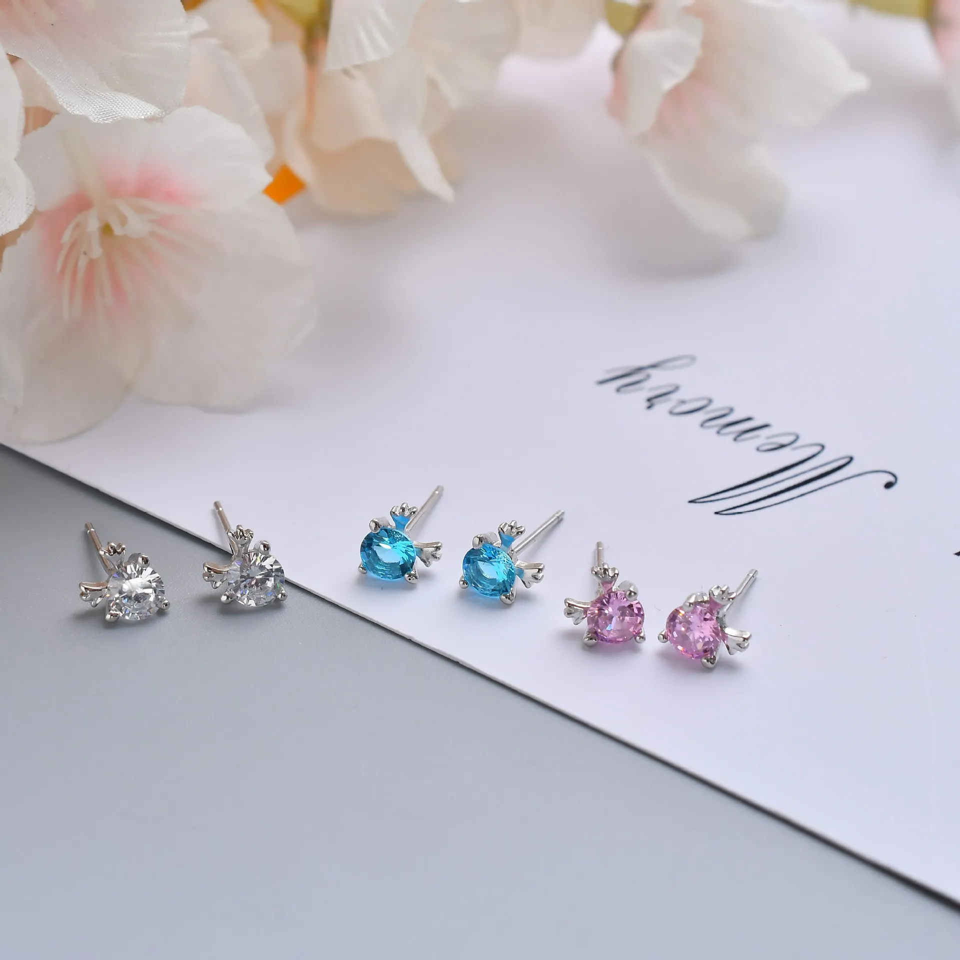 Yi Lu Has Your Platinum Little Dear Zircon Earrings Female Antlers Earrings Korean Style Elegant Cute Christmas Holiday Jewelry