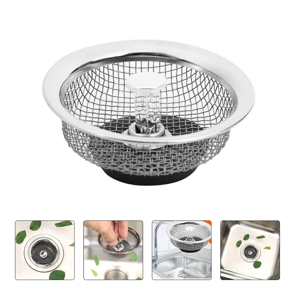 

1pc Sink Strainer Kitchen Basket Type Durable Mesh Basin Strainer Sink Strainer with Plug