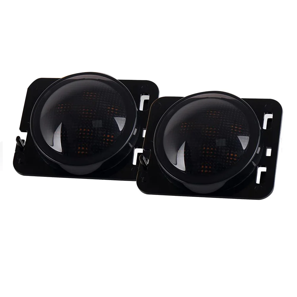 

Smoke Lens LED Side Marker Front Fender Amber Turn Signal Parking Lights for Jeep Wrangler