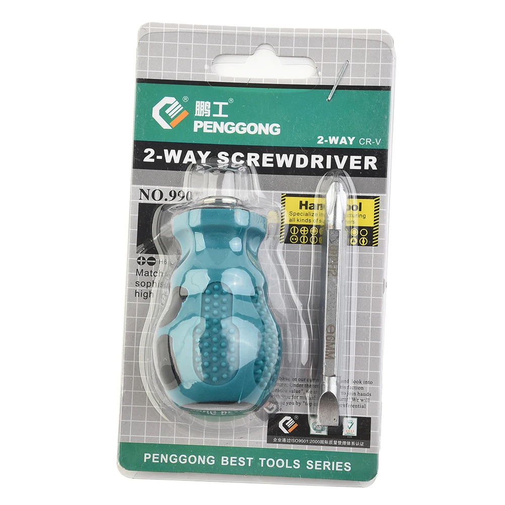 

Dual-purpose Screwdrivers 2 In1 Slotted Cross Stubby Screwdriver Magnetic Short Repair Hand Tools Set 6.3*38mm For Furniture