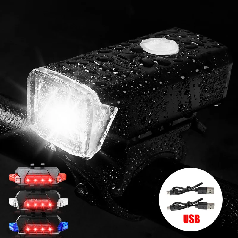 

Светильник рь, светодиодный передний и задний фонарь на голову, зарядка через USB, светильник для велоспорта