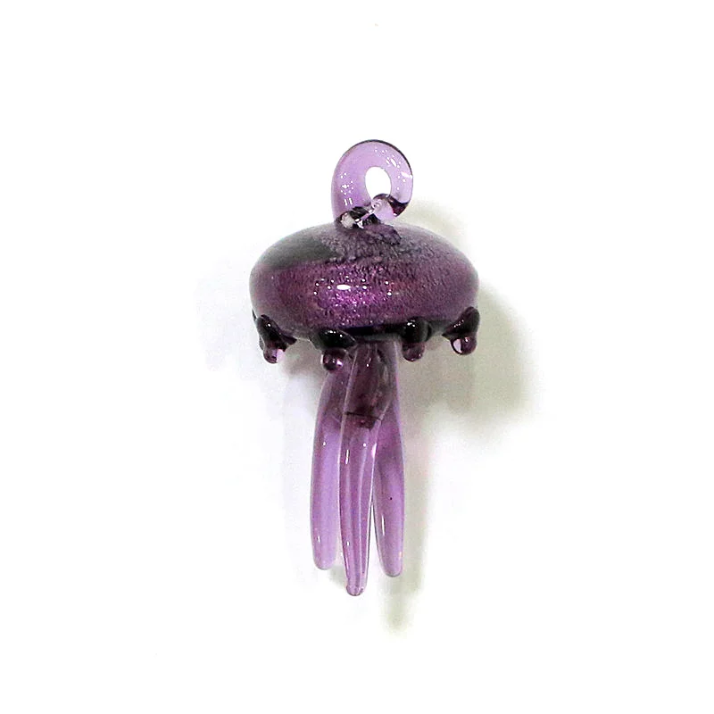 Custom Wholesale Cute Jellyfish Tiny Statue Charm Glass Pendant Aquarium Decor Supplies Fashion Women Jewelry Making Accessories images - 6