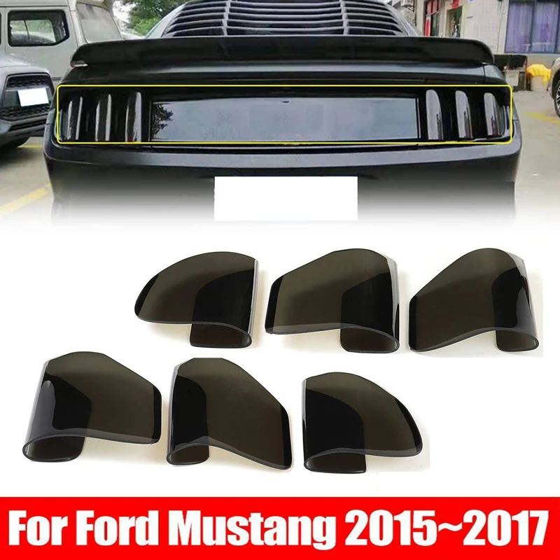 

Car Tail Light Cover Decorative Sticker Rear Lamps Hood Smoked Dark Black Clear Lamp Cover for Ford Mustang 2015-2017