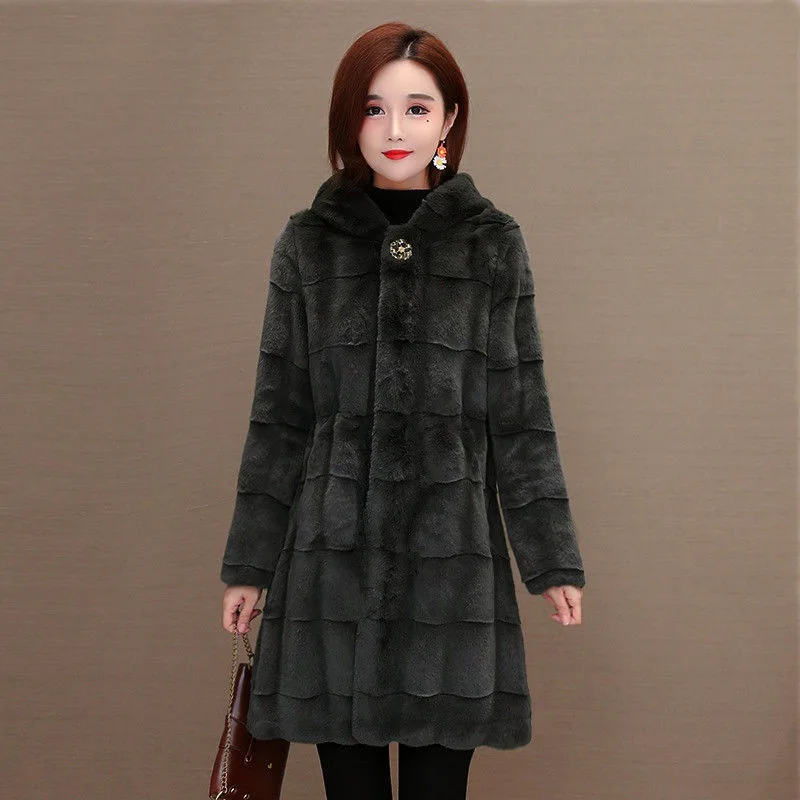 Women real mink coats female mink fur coat genuine long fur coat ladies winter clothes oversize 6xl 5xl 7xl Imitation fur coats