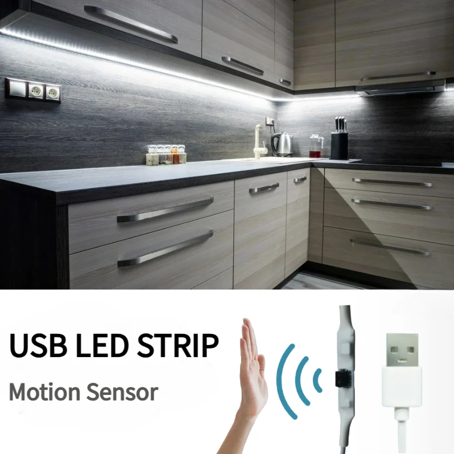 5V USB светодиодная лента с датчиком движения человека/руки 1M 2M 3M 5M световая лента украшения для телевизора кухня комната