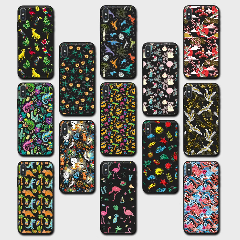 

Plants and Animals Black Hollow Out Case for Huawei Y5P Y6 Y6S Y6P Y8S Y8P Y9 Y9A Y9S Prime Soft Casing