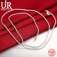 urpretty 925 sterling silver 2mm twist necklace for men women geometric silver rope chain necklaces fashion jewelry party gift