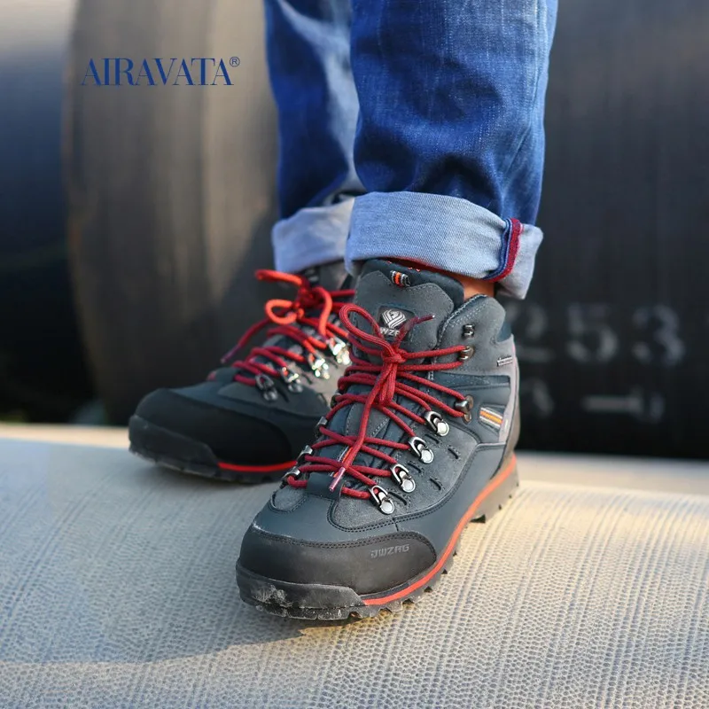 AIRAVATA Hiking Shoes Men Winter Mountain Climbing Trekking Boots Top Quality Outdoor Fashion Casual Snow Boots