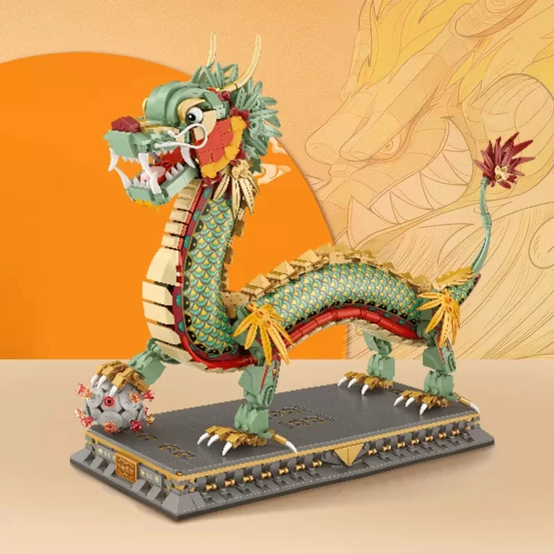 

LOZ 1416pcs Chinese Dragon Block Chinese Style Animal Mini Building Blocks DIY Girl Assembling Bricks Toys Christmas Gifts 1928