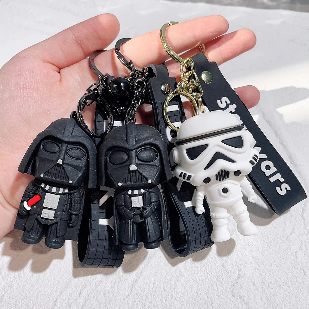 

Star Wars PVC Figurine Model Keychain Q Version Darth Vader Imperial Stormtrooper Pendant Keyring for Men Backpack Ornament Toy