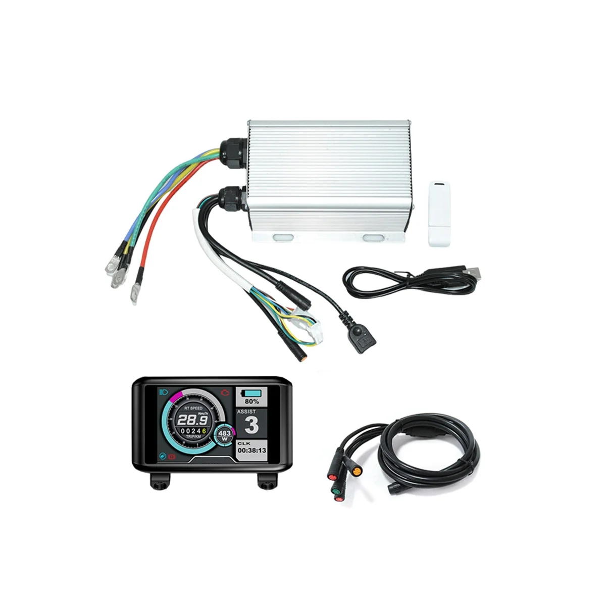 

Ebike Controller with Programmable Bluetooth with Ukc1 Display for 32V-72V 45A Sabowatton Controller Waterproof System
