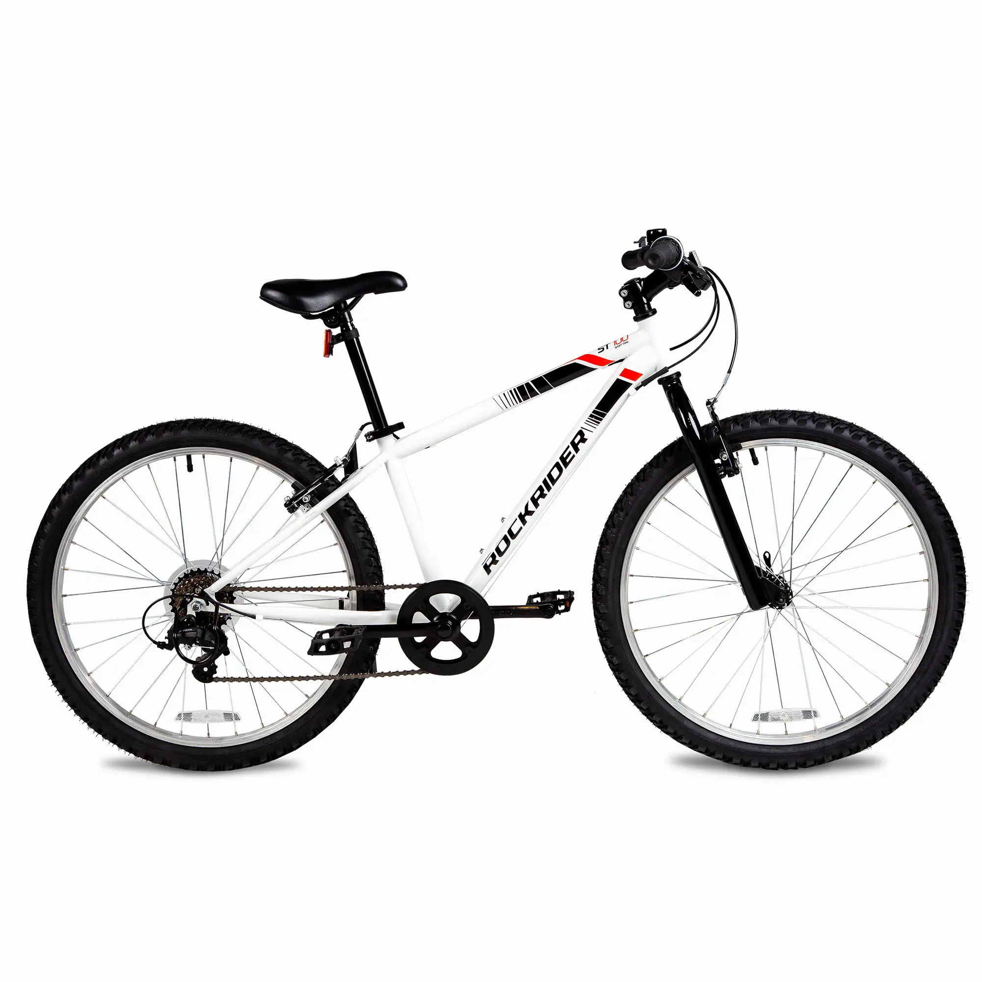 

Rock Rider ST100, Mountain Bike, 24 In., Kids 4 Ft. 5 In. to 4 Ft. 11 In., White