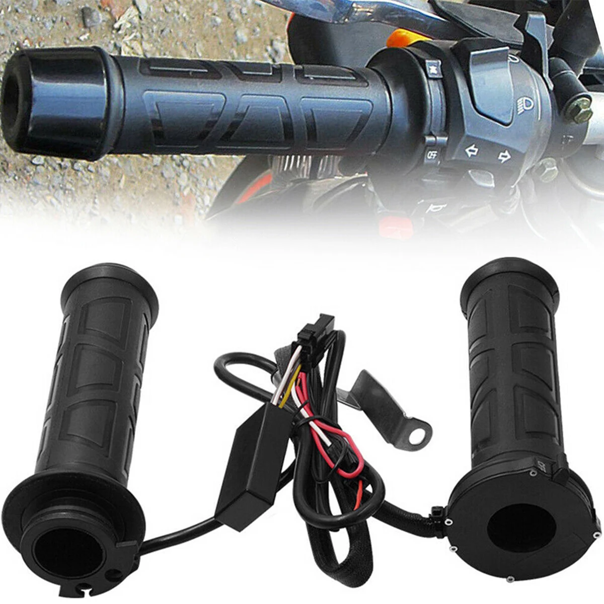 

2 шт., мотоциклетные Нескользящие ручки с подогревом, 12 В, 7/8 дюйма, 22 мм