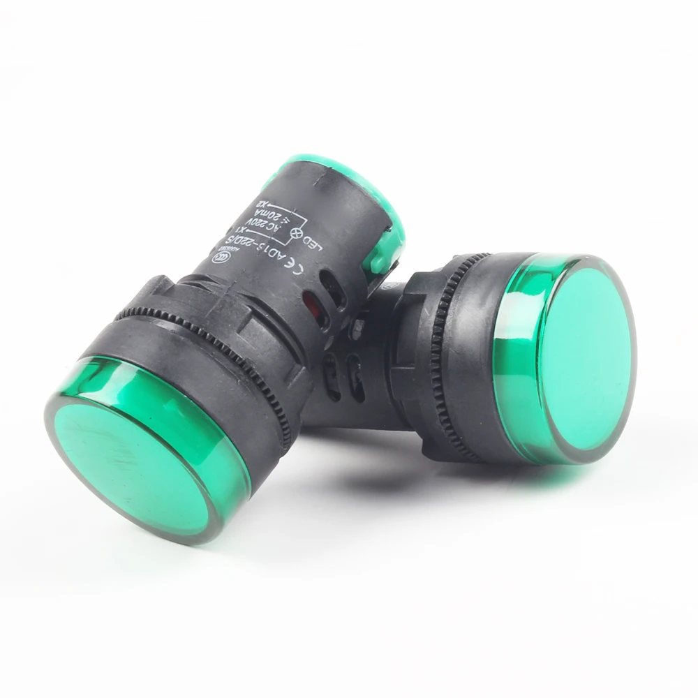 Сигнальная лампа водонепроницаемая ad16-22ds 22 мм переменный ток 12 В 24 110 220 зеленые