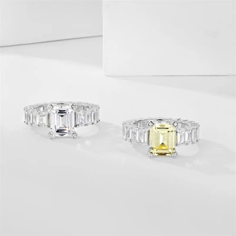 

Женское прямоугольное кольцо из серебра 925 пробы, с цирконом