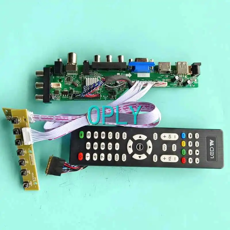 

DVB Digital LCD Monitor Controller Board Fit B140XW01 B140XW02 40 Pin LVDS VGA HDMI-Compatible DIY Kit 1366*768 AV RF USB 14"