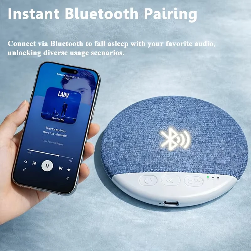 Фото Беспроводная Bluetooth-колонка для сна с мини-звуковым баром, звуками природы и белым шумом, ультратонкая, с таймером отключения, MP3-плеер №3