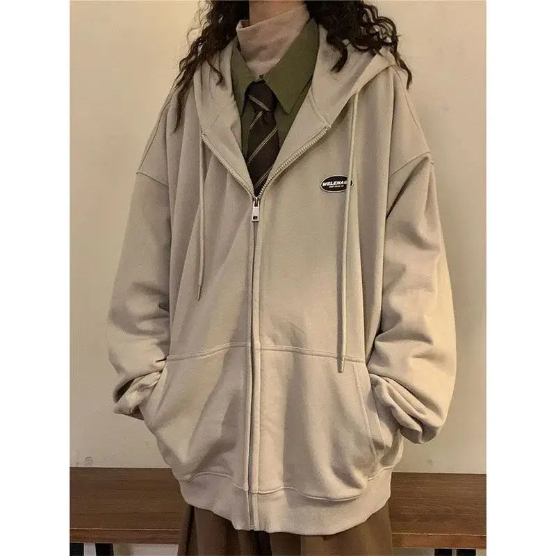 

Куртка Y2k, женские осенние модели, новинка, Свободный свитшот в американском стиле, женская зимняя утепленная одежда