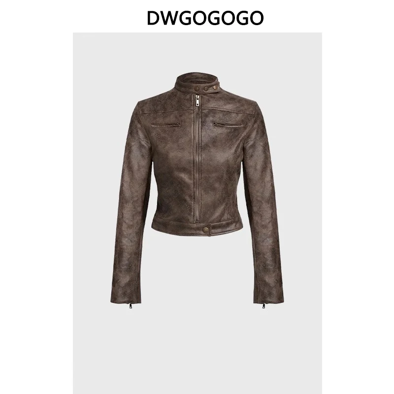 

American Style Retro Leather Jacket Coat Women's Street Hip-hop Trend Leather