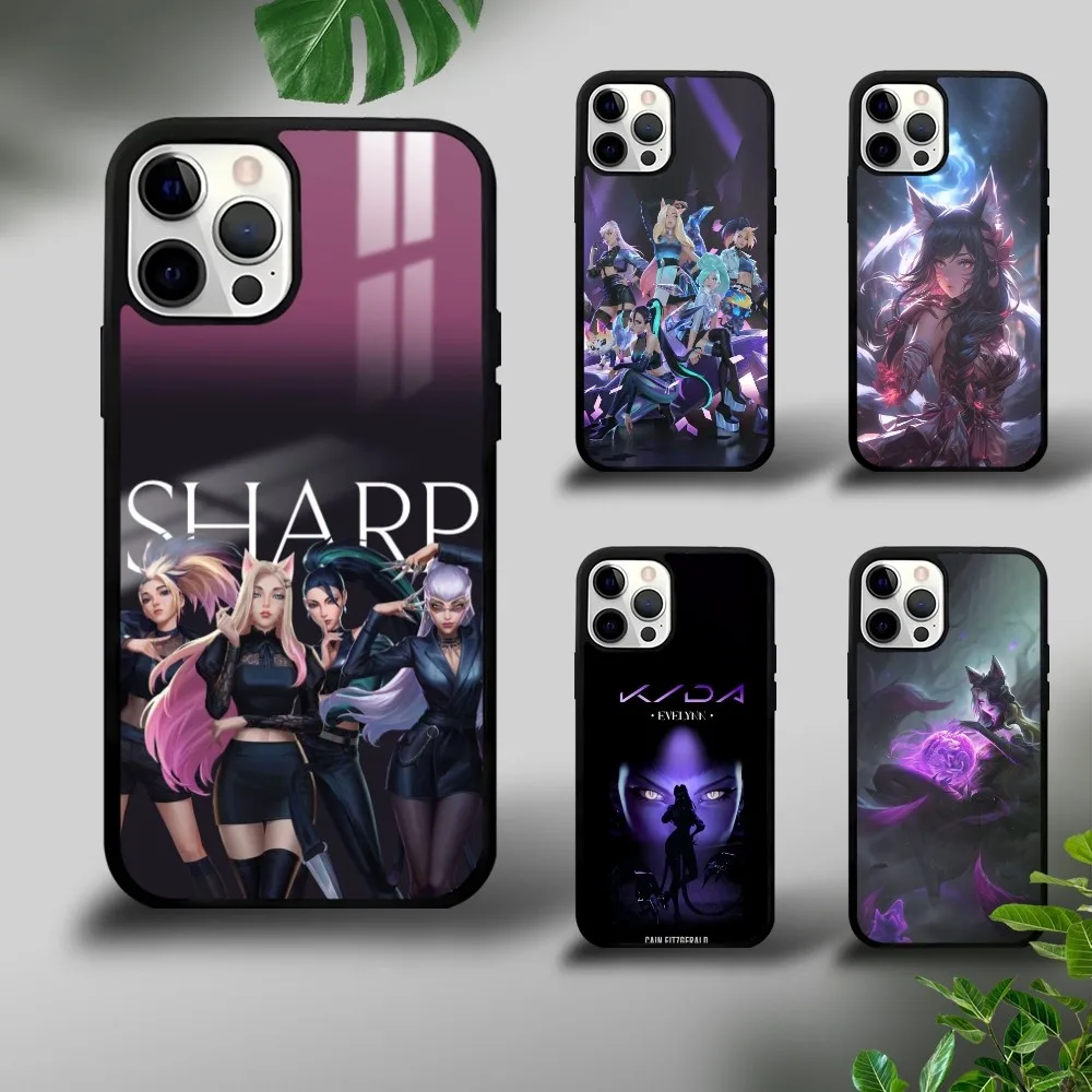 L-LOL KDA Ahri Game Phone Case For iPhone 16 15 14 13 12 11 Pro Xs Max Mini Plus Celulares Hard Funda