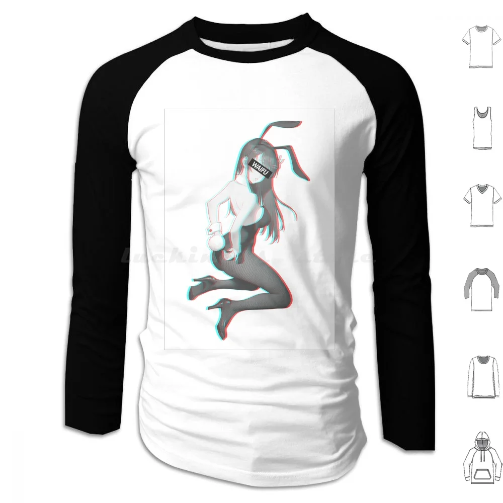 

Хлопковая толстовка с капюшоном Sakurajima Mai Waifu, с длинным рукавом, материал Hentaik1Ng Sakurajima May Bunny Rascal Dream Senpai Waifu