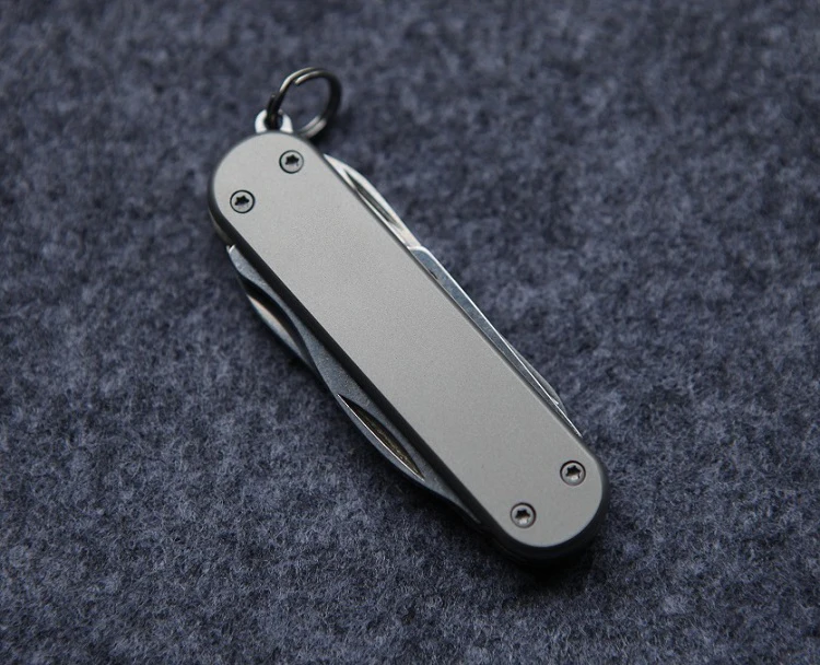 1 Pair Custom Hand Made DIY Titanium Alloy Scales for 58 mm Victorinox Swiss Army Rambler Knife (Knife Not Included)