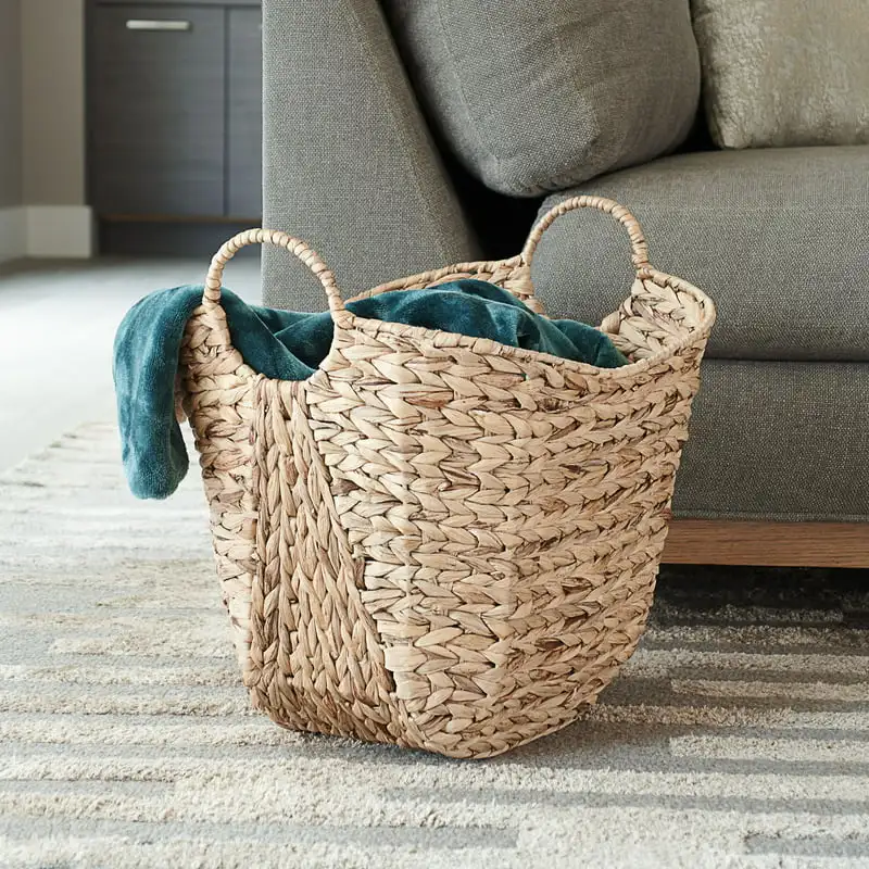 

Water Hyacinth Wicker Basket with Handles
