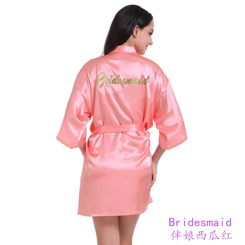 2022 Gilded Onion Powder Bridesmaid Morning Gown Wedding Dressing Gown Women's Thin Imitation Silk Cardigan Gown White