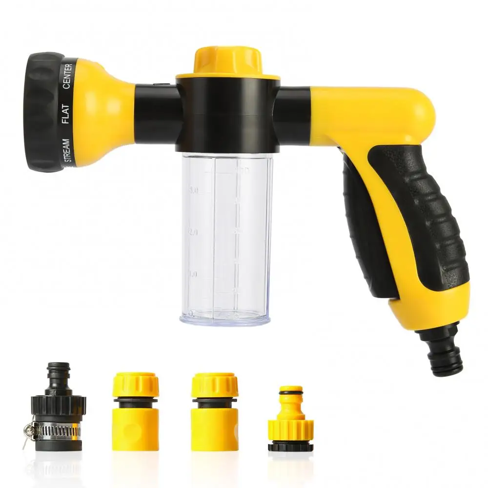 

Car Wash Foam Sprayer 8 Modes Adjustable Hose Water with Quick Connectors to Any Garden Hose for Home Cleaning Plants Watering