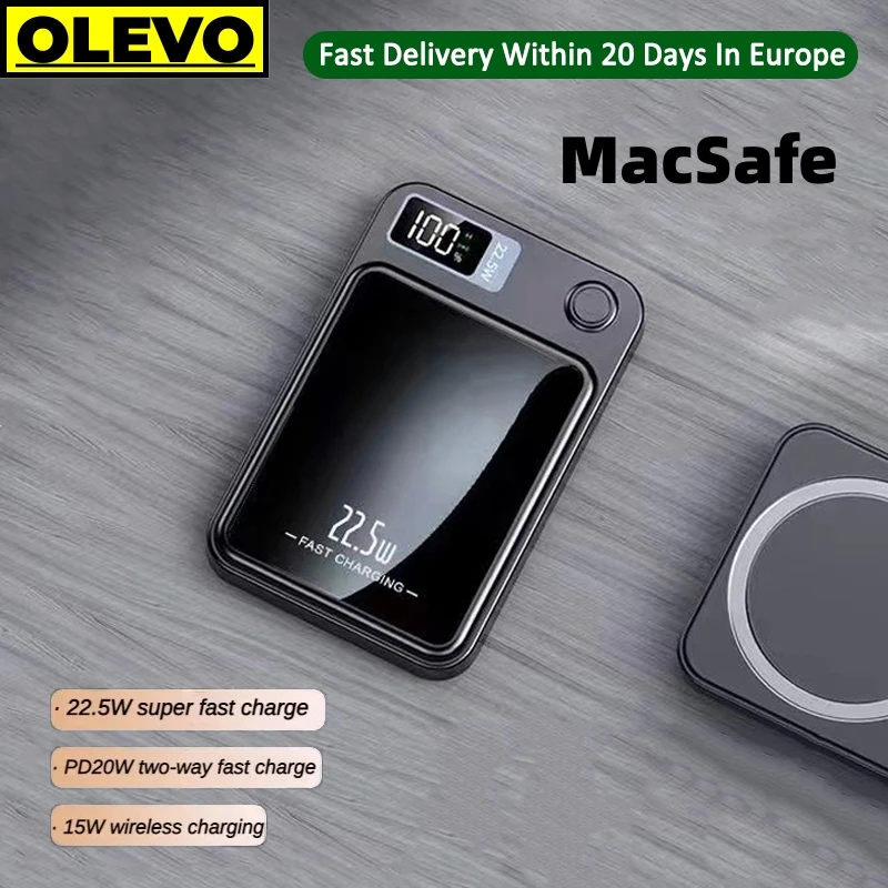 

Внешний аккумулятор Macsafe на 10000 мАч, 15 Вт, магнитное беспроводное быстрое зарядное устройство для iPhone 12, 13, 14, 15, портативный внешний аккумулятор, внешний аккумулятор