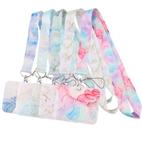 b0459 marble printing lanyards cool neck strap straps ribbons phone buttons id card holder lanyard buttons diy hanging rope
